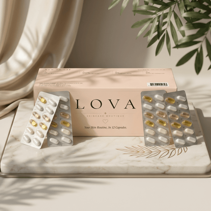 LOVA Skincare Boxes ·  7-in-ONE Capsule Routine ·  Complete AM & PM Skincare Ritual